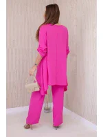 Súprava blúzka + nohavice s fuchsiovým príveskom