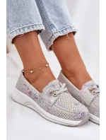 Zamszowe Półbuty Ze Skóry Naturalnej Na Platformie Artiker 56C2104 Szare