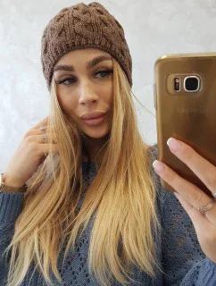 Fleecová čiapka Teresa K285 mocca