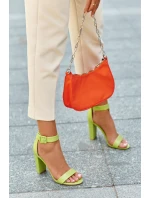 Sandałki Na Obcasie Neonowa Zieleń Georgina