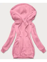Ružová dámska klokanie mikina (YS10003-20)
