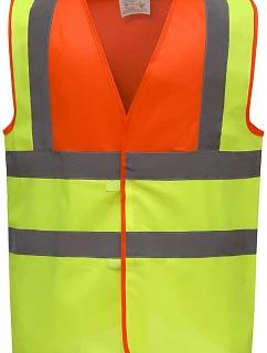 Bezpečnostná vesta Yoko HVW 100 Hi-Vis 79.W100, hi-vis oranžová/hi-vis žltá