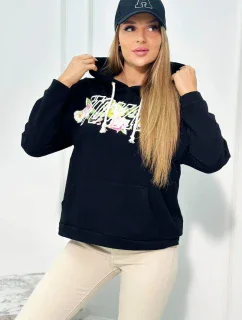 Mikina s nápisom Voyage čierny