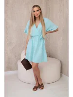 Mušelínové šaty s mätovým pásom