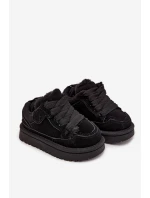 Dětské tenisky s teplým kožíškem Černé Mireen