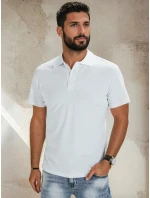 Pánske bavlnené polo tričko biele FashionStreet PX0514 Pánske bavlnené polo tričko biele FashionStreet PX0514
