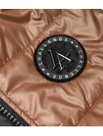 Vesta v karamelovej farbe s geometrickou spodnou časťou (B0122-22) Vesta v karamelovej farbe s geometrickou spodnou časťou (B0122-22)