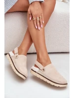 Dámske papuče na platforme zateplené kožušinou typu Lamb Beige Sanilora Dámske papuče na platforme zateplené kožušinou typu Lamb Beige Sanilora