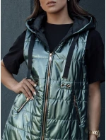 Dámska prešívaná vesta PIXIECODE tmavozelená FashionStreet TY4445 Dámska prešívaná vesta PIXIECODE tmavozelená FashionStreet TY4445