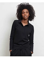 NEOBLU Owen LSL Women Dámske polo s hrubým piqué vzorom a dlhými rukávmi 24.4397 deep black