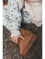 Ocieplane Botki Śniegowce Dziecięce Z Ozdobnymi Frędzlami Camel Nimia