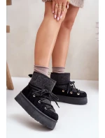 Snehové topánky s viazaním na platforme čierne Mavora Snehové topánky s viazaním na platforme čierne Mavora