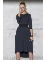 Dámske voľnočasové šaty s voľnou sukňou grafitové - Šedá / 3XL - Makadamové