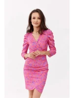 Denné šaty SUK0329 tmavoružové - Roco Fashion Denné šaty SUK0329 tmavoružové - Roco Fashion