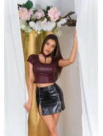 Sexi tričko Wet look 94901 fialové - KouCla Sexi tričko Wet look 94901 fialové - KouCla