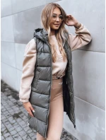 Dámska dlhá prešívaná vesta FAR AWAY tmavo šedá FashionStreet TY3832