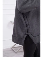 Zateplená mikina so zipsom na boku grafitová Zateplená mikina so zipsom na boku grafitová