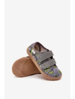 Kapcie Barefoot Chłopięce Z Grafiką Milami Szare Saphira