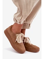 Semišové tenisky s kožušinovým šnurovaním Kobbo 79655 Camel Semišové tenisky s kožušinovým šnurovaním Kobbo 79655 Camel