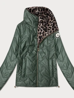 Obojstranná prešívaná bunda Goodlookin v khaki nohaviciach so stojačikom (B8579-11)