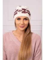 Dámska čiapka Otylia K387 ecru+bordeaux