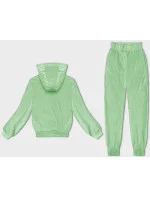 Svetlozelená dámska velúrová súprava s kapucňou (8C1175-127)