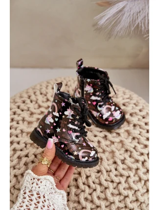 Detské zateplené členkové topánky so zipsom Unicorns Black Tiptop Detské zateplené členkové topánky so zipsom Unicorns Black Tiptop
