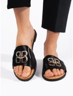 Pohodlné dámske čierne ponožky na podpätku bez päty Pohodlné dámske čierne ponožky na podpätku bez päty