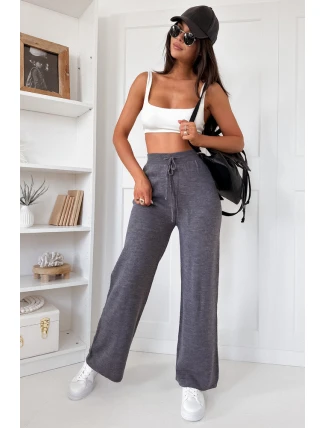Dámske nohavice so širokými nohavicami LAKELIFE antracit FashionStreet UY1687 Dámske nohavice so širokými nohavicami LAKELIFE antracit FashionStreet UY1687
