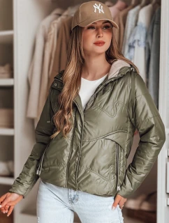 Dámska prechodná prešívaná bunda s kapucňou NIVESSO zelená FashionStreet TY4857