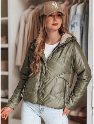 Dámska prechodná prešívaná bunda s kapucňou NIVESSO zelená FashionStreet TY4857 Dámska prechodná prešívaná bunda s kapucňou NIVESSO zelená FashionStreet TY4857