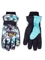 Yoclub Detské zimné lyžiarske rukavice REN-0299C-A150 Multicolour