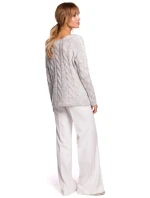 Sveter s výstrihom Bateau M511 sivý - Moe