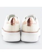 Bielo-medené šnurovacie tenisky sneakers s hviezdičkou (BB126N)