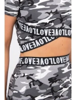 Súprava blúzky so sukňou moro šedá+čierna