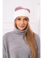 Dámska čiapka Feba K330 ecru+violet