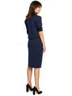 Dámske šaty B056 Tmavomodrá - BeWear Dámske šaty B056 Tmavomodrá - BeWear