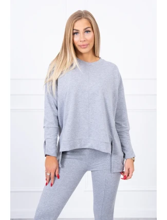 Súprava s oversize šedou blúzkou