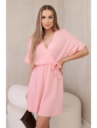 Mušelínové šaty s marhuľovým pásom