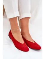 Klasyczne Baleriny Z Eko Zamszu Czerwone Osallin