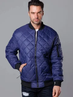 Tmavomodrá prešívaná pánska bunda typu "bomber" (MY01-2)