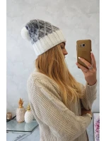 Milano fleecová čiapka K203 grey melange+ecru