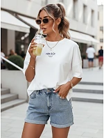 Dámske biele bavlnené tričko HELLO FashionStreet RY2545