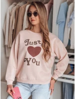 Dámska mikina s potlačou JUST LOVE YOU pink FashionStreet BY1473 Dámska mikina s potlačou JUST LOVE YOU pink FashionStreet BY1473