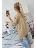 Oversize blúzka s potlačou dúhových pier camel Oversize blúzka s potlačou dúhových pier camel