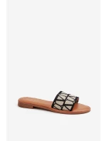 Klapki Damskie Na Płaskim Obcasie Czarne Traivea