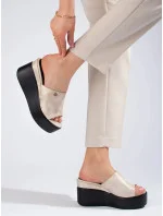 Módne dámske ponožky na klinoch GD-FL1601 zlaté a čierne - Goodin