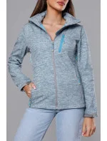 Šedo-svetlo modrá dámska športová bunda typu "softshell" (DW-21605)