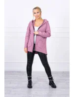 Zateplená mikina s predĺženým chrbtom a vreckami tmavo ružová Zateplená mikina s predĺženým chrbtom a vreckami tmavo ružová
