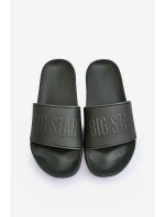 Lekkie Piankowe Klapki Męskie Big Star MM174324 Ciemnozielone